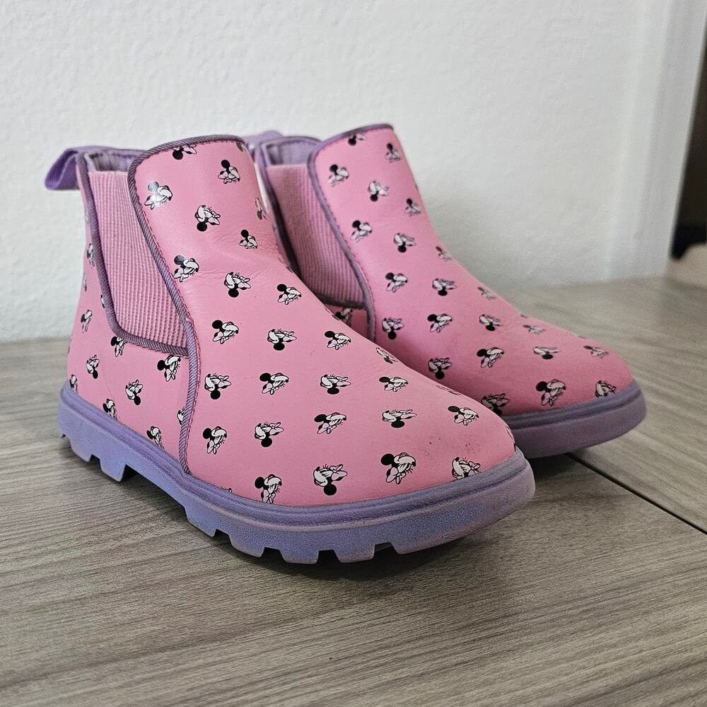 Native Disney Pink Purple Minnie Mouse Kensington Chelsea Boot US C11
